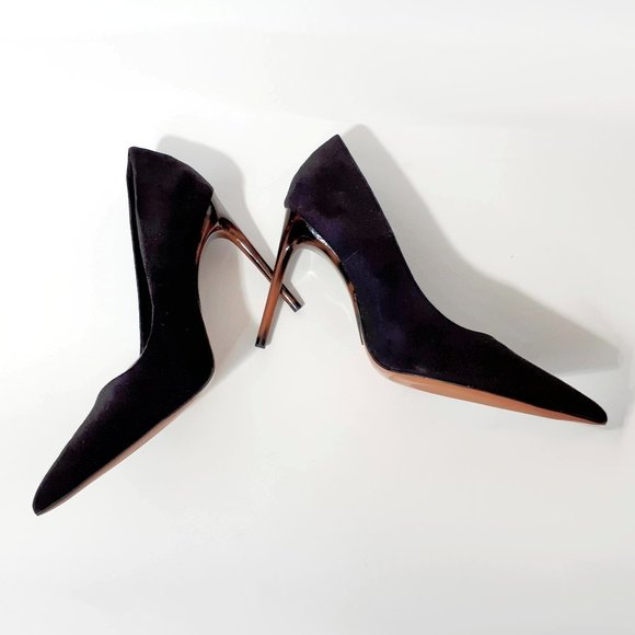 *Sold* NWT Zara black faux suede tortoise shell high heels, 42 - Picture 10 of 11